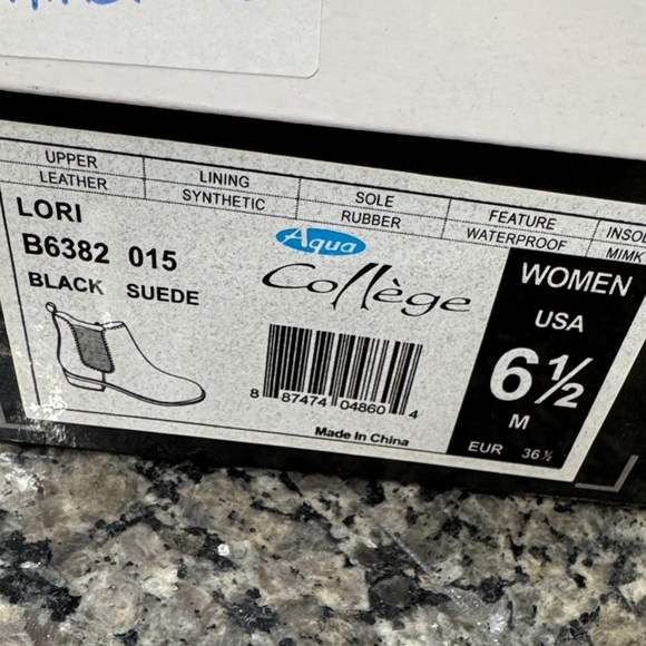 Aqua College waterproof Black Suede Ankle Boots NEW 6.5 - Picture 13 of 13